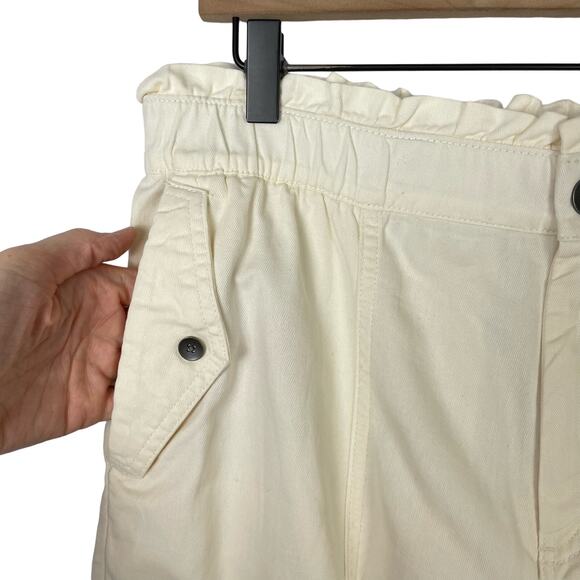 Old Navy | NWT Cream Soft Cotton Utility High Waist Paperbag Shorts - Picture 5 of 10